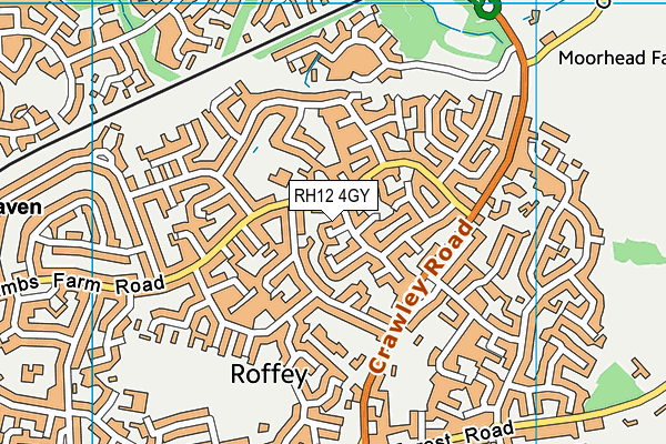 RH12 4GY map - OS VectorMap District (Ordnance Survey)