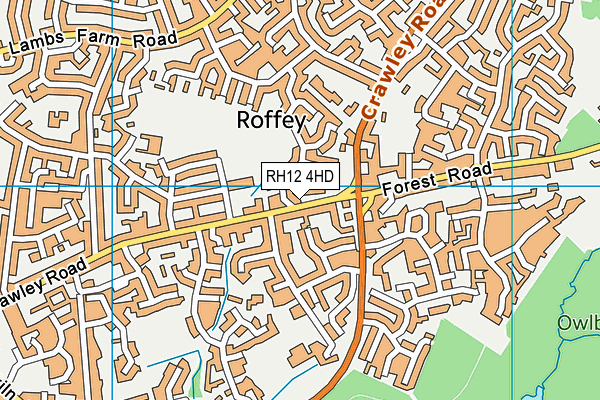 RH12 4HD map - OS VectorMap District (Ordnance Survey)