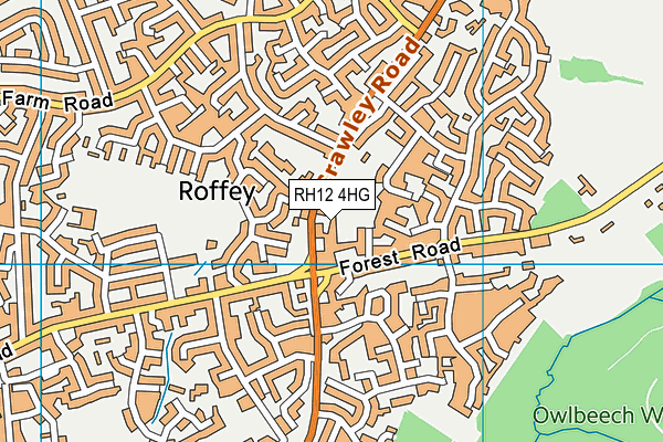 RH12 4HG map - OS VectorMap District (Ordnance Survey)