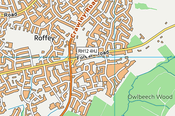 RH12 4HJ map - OS VectorMap District (Ordnance Survey)