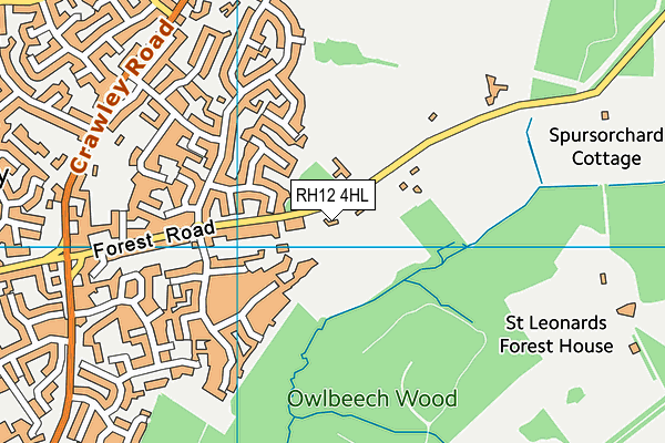 RH12 4HL map - OS VectorMap District (Ordnance Survey)