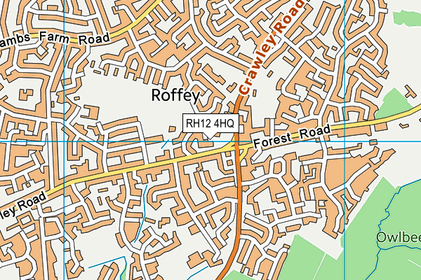 RH12 4HQ map - OS VectorMap District (Ordnance Survey)