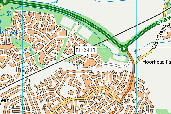 RH12 4HR map - OS VectorMap District (Ordnance Survey)