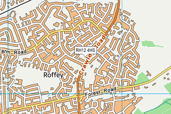 RH12 4HS map - OS VectorMap District (Ordnance Survey)