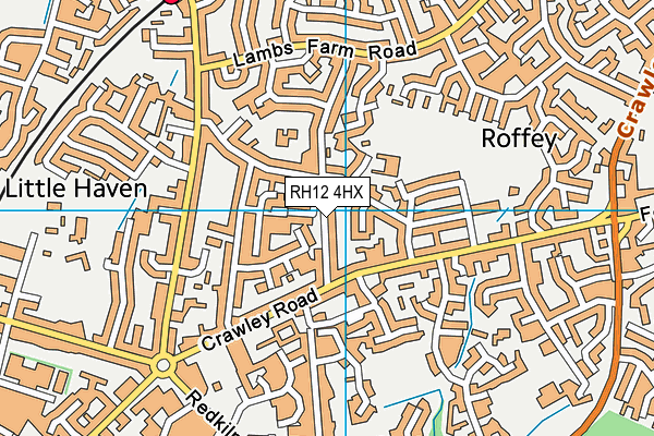 RH12 4HX map - OS VectorMap District (Ordnance Survey)
