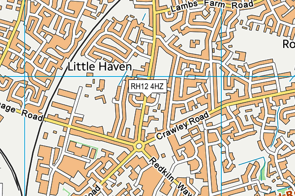 RH12 4HZ map - OS VectorMap District (Ordnance Survey)