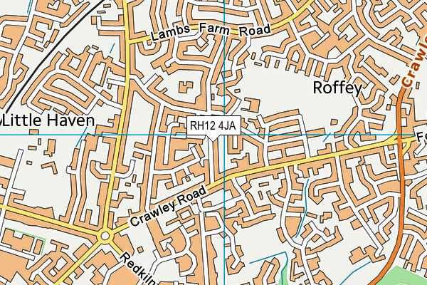 RH12 4JA map - OS VectorMap District (Ordnance Survey)