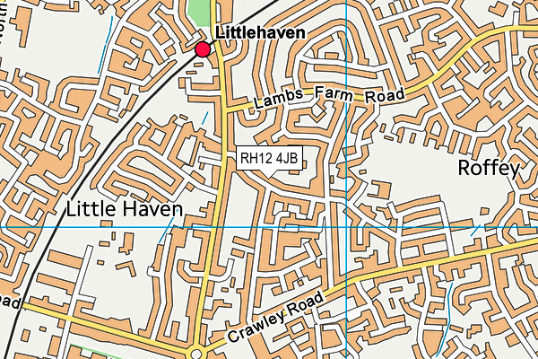 RH12 4JB map - OS VectorMap District (Ordnance Survey)