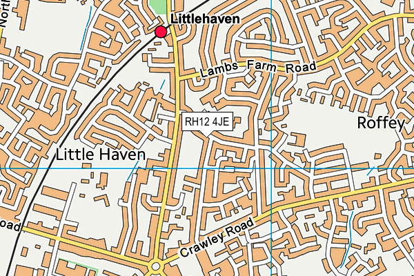 RH12 4JE map - OS VectorMap District (Ordnance Survey)