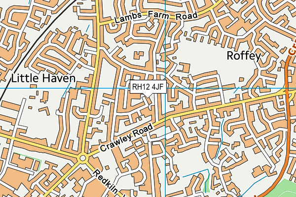 RH12 4JF map - OS VectorMap District (Ordnance Survey)