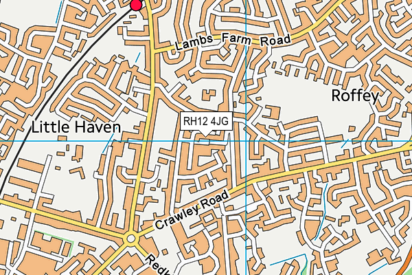RH12 4JG map - OS VectorMap District (Ordnance Survey)