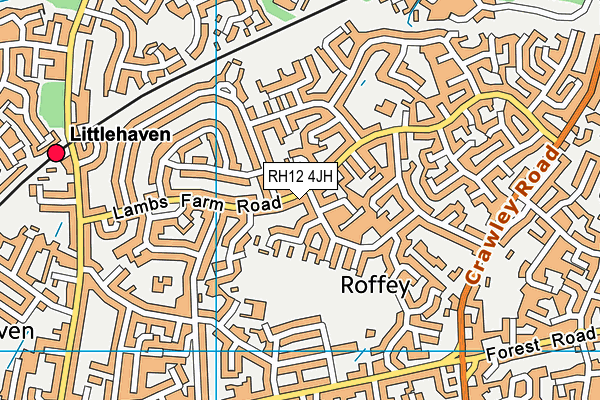 RH12 4JH map - OS VectorMap District (Ordnance Survey)