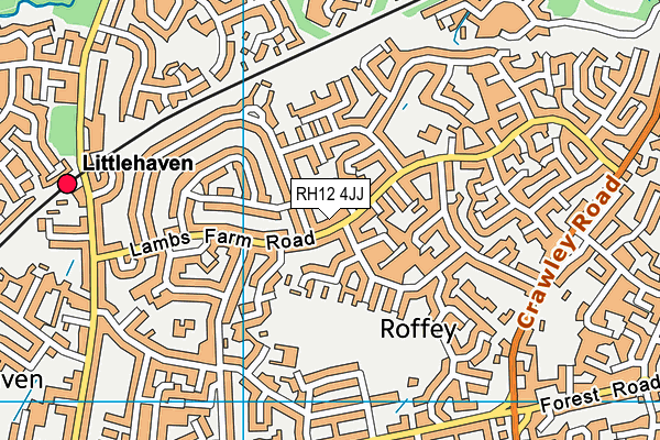 RH12 4JJ map - OS VectorMap District (Ordnance Survey)