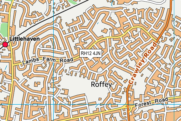 RH12 4JN map - OS VectorMap District (Ordnance Survey)