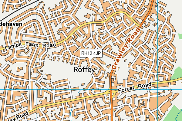 RH12 4JP map - OS VectorMap District (Ordnance Survey)