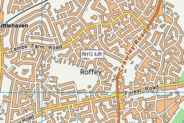 RH12 4JR map - OS VectorMap District (Ordnance Survey)
