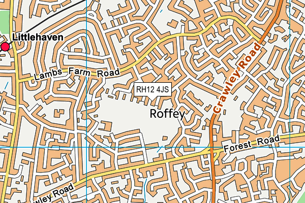 RH12 4JS map - OS VectorMap District (Ordnance Survey)