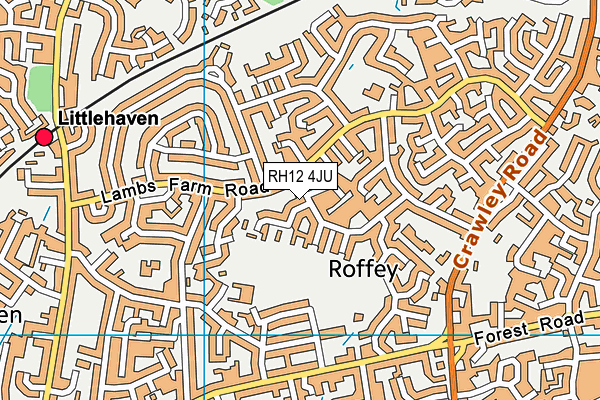 RH12 4JU map - OS VectorMap District (Ordnance Survey)