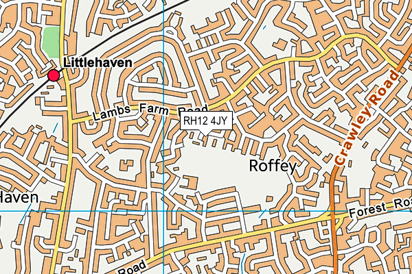 RH12 4JY map - OS VectorMap District (Ordnance Survey)