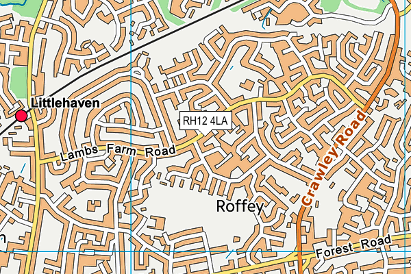 RH12 4LA map - OS VectorMap District (Ordnance Survey)