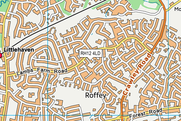 RH12 4LD map - OS VectorMap District (Ordnance Survey)