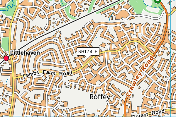 RH12 4LE map - OS VectorMap District (Ordnance Survey)