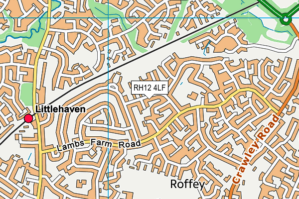 RH12 4LF map - OS VectorMap District (Ordnance Survey)