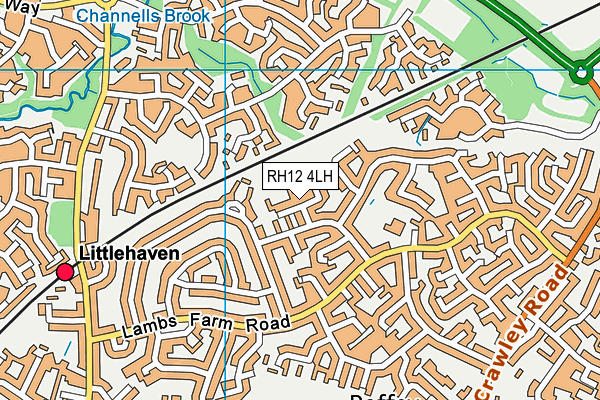 RH12 4LH map - OS VectorMap District (Ordnance Survey)