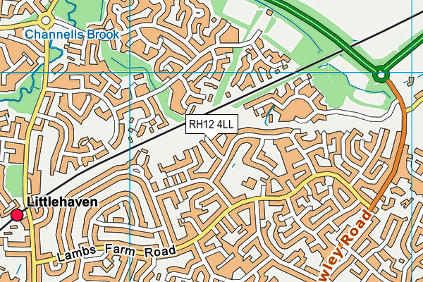 RH12 4LL map - OS VectorMap District (Ordnance Survey)
