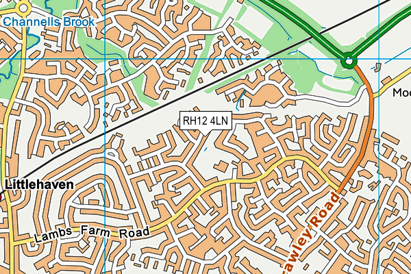 RH12 4LN map - OS VectorMap District (Ordnance Survey)