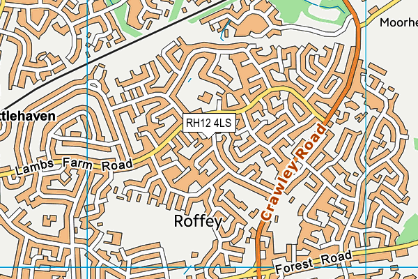 RH12 4LS map - OS VectorMap District (Ordnance Survey)