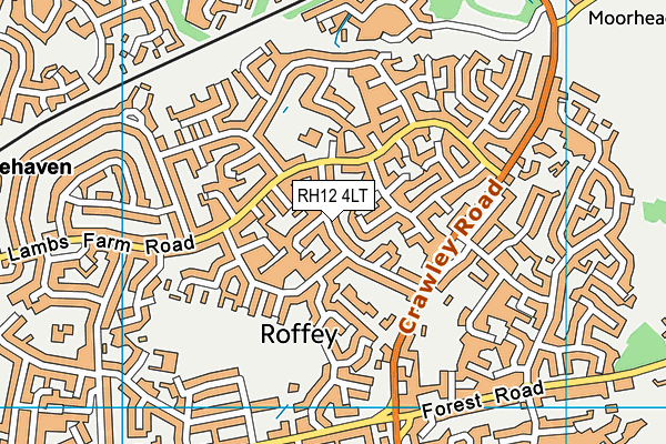 RH12 4LT map - OS VectorMap District (Ordnance Survey)