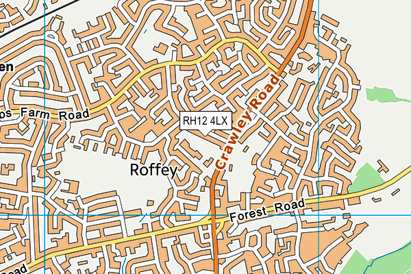 RH12 4LX map - OS VectorMap District (Ordnance Survey)