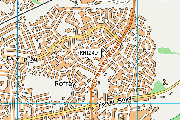 RH12 4LY map - OS VectorMap District (Ordnance Survey)