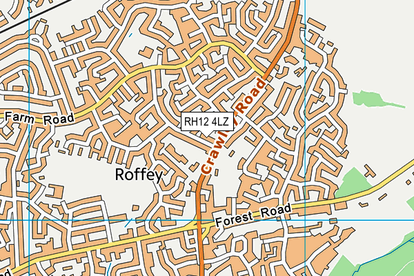 RH12 4LZ map - OS VectorMap District (Ordnance Survey)