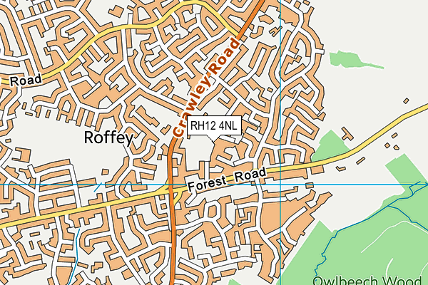 RH12 4NL map - OS VectorMap District (Ordnance Survey)