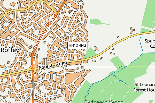 RH12 4NS map - OS VectorMap District (Ordnance Survey)