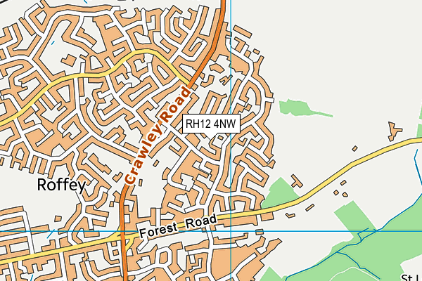 RH12 4NW map - OS VectorMap District (Ordnance Survey)