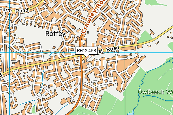 RH12 4PB map - OS VectorMap District (Ordnance Survey)