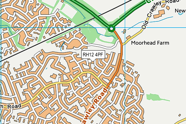RH12 4PF map - OS VectorMap District (Ordnance Survey)
