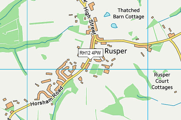 RH12 4PW map - OS VectorMap District (Ordnance Survey)