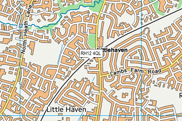 RH12 4QL map - OS VectorMap District (Ordnance Survey)