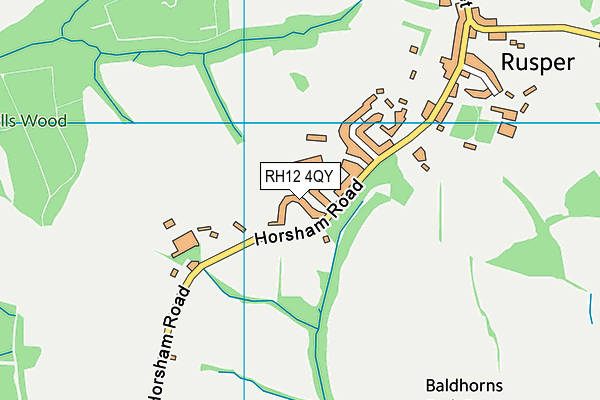 RH12 4QY map - OS VectorMap District (Ordnance Survey)