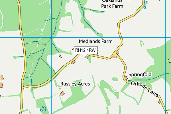 RH12 4RW map - OS VectorMap District (Ordnance Survey)