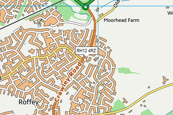 RH12 4RZ map - OS VectorMap District (Ordnance Survey)