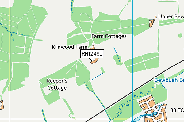 RH12 4SL map - OS VectorMap District (Ordnance Survey)