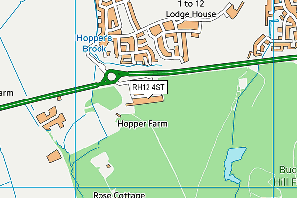 RH12 4ST map - OS VectorMap District (Ordnance Survey)