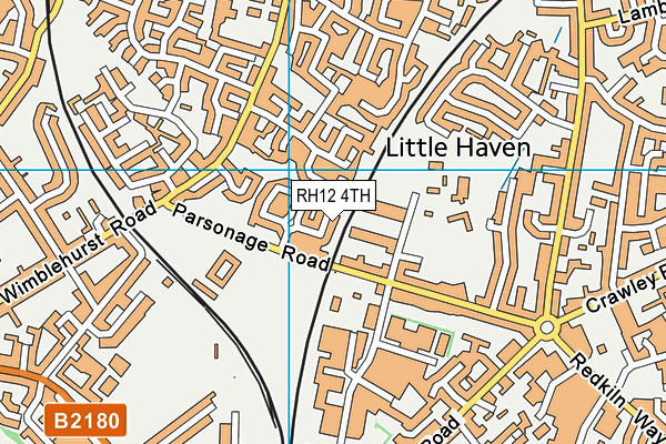 RH12 4TH map - OS VectorMap District (Ordnance Survey)