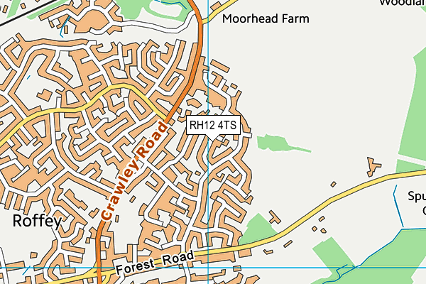 RH12 4TS map - OS VectorMap District (Ordnance Survey)