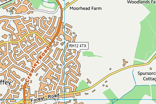 RH12 4TX map - OS VectorMap District (Ordnance Survey)